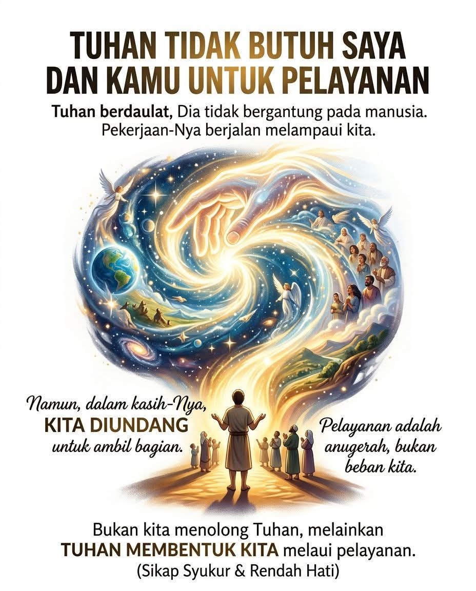 Tuhan tidak butuh saya dan kamu untuk pelayanan : Jangan sombong